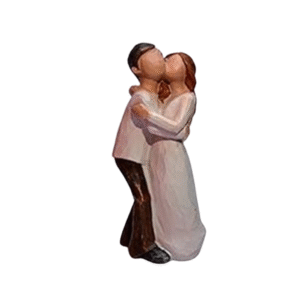 Romantic Love Couple Standing Statue Showpiece for Valentine Day, Miniatures Couple Gift for Lover Boyfriend Girlfriend Husband Wife 2.5x1x6 Inches (Type 1) (JCHD012-KISSING COUPLE 0 NO_Free)