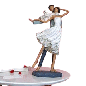 Dancing Couple Lucky Home Dcor Matte Finish Resin Decorative Figurines/Showpiece (JCHD014-DANCING COLOR COLORED BIG_Free)