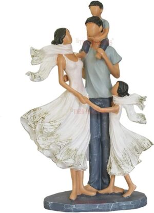 Mother Father Baby Love Statue Family Love Couple Statue Sculpture for Showpiece Gift Home D?cor Office D?cor Polyresin Multicolor Pack of 1 (Family - 001) (JCHD016-FAMILY COLOR COLORED BIG_Free)