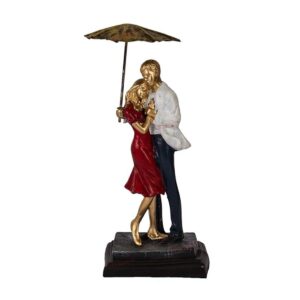 Valentine Gift for Girlfriend Boyfriend Husband Wife Girls Boys - Decorative Love Couple with Umbrella Showpiece State Gift (27 x 11.5 cm) (JCHD018-UMBRELLA RLC SMALL_Free)