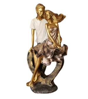 Romantic Love Couple Statue for Home Decor in Showpieces & Figurines,Decorative Items for Room in Racks & Shelves,Statues,Statue for Home D?cor,Office,lounch,Resin,White (JCHD024-NEW HEART COUPLE_Free)