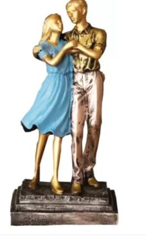 Handcraft Resin Cute Romantic Love Couple Statue showpiece for Home d?cor Living Room Table Decorations Items Home d?cor Items Gifting Items Love Couple Gift (JCHD026-BLC SMALL_Free)