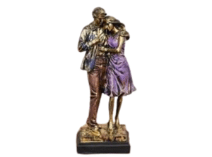 Home Decoration Showpiece Antique Romantic Hug Love Couple Statue for Gift Living Room Home Interior Idol Best Gift Valentineday Girlfriend Boyfriend Wife Hushband Drawingroom D?cor 10 Inch (JCHD031-BIG STANDING COUPLE_Free)