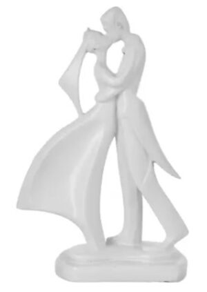 Romantic Dancing and Kissing Couple Sculpture Statue for Home & Office Decor(White, 8102W) (JCHD037-KISSING COUPLE FULL WHITE_Free)