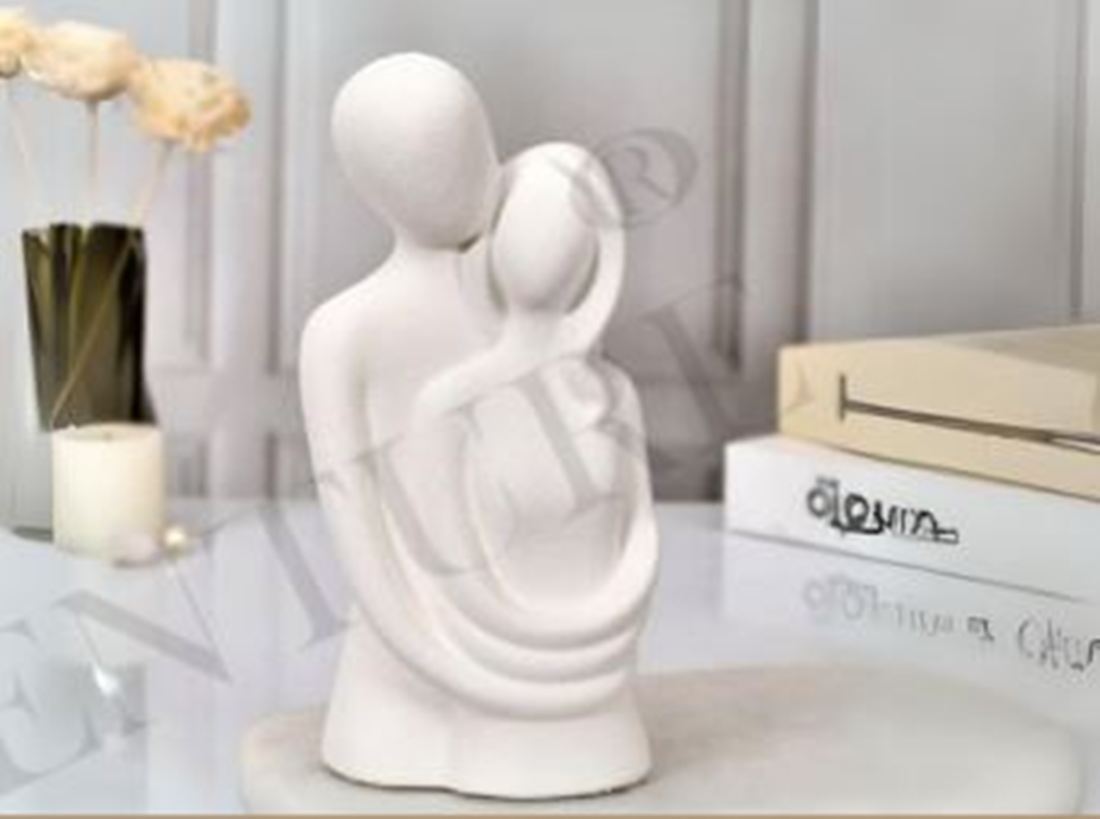 Love Couple showpiece for Home Decor, Valentine Day Gift | Couple Statue, Figurine Showpiece Couple Statue for Bedroom Decorations (Height ? 8 Inch, White) (JCHD038-WHITE COUPLE_Free) - Image 2