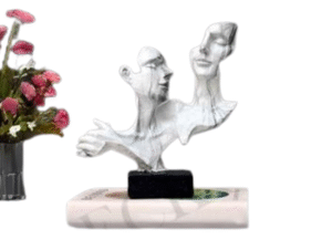 Resin Couple Statue for Home-A Symbol of Eternal Bonding & Affection Living Room (JCHD039-2 FACE COUPLE_Free)