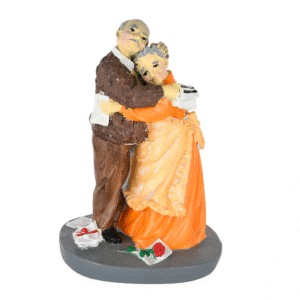 Old Couple Statue Grand Parent Dada Dadi Sculpture Loving Couple for Home Living Room Decor Polyresin Multicolor Pack of 1 (JCHD048-HUG OLD COUPLE_Free)