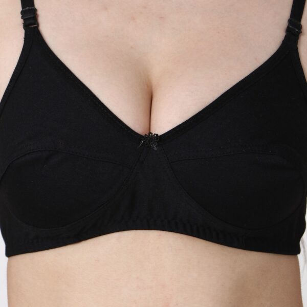Women Cotton Full Coverage Non Padded Daily Use Bra & Pantie Lingerie Set for Women and Girls, Women Sexy Lingerie Set for Honymoon Sex Panty Set, Underwired Bridal Lace Bra and Panty Set, Swimwear Bikini Bra Panty Lingerie Set (Black)-DSBP001-P1_BLACK - Image 5