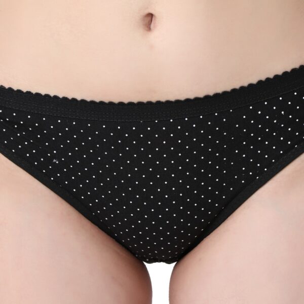 Women Cotton Daily use Printed Bra Panty Set Full Coverage Non Padded Printed Lingerie Set with Adjustable stap Bra Panty Set for Womens | Women Bra with Low West Panty Set | Women Lingerie Set Cotton | Bra Panty Set for Women Sexy Hot| Bra Panty Set (Black)-DSBP002-P1_BLACK-Printed - Image 6