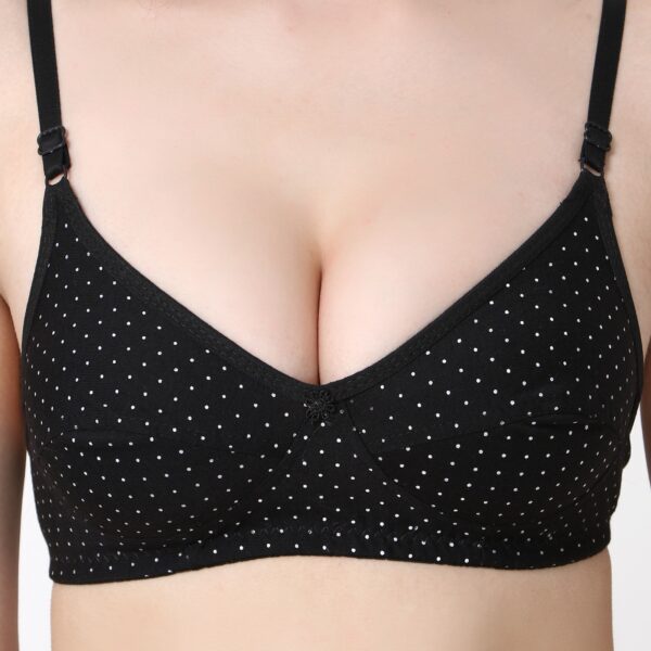 PACK OF 2 Women Cotton Daily use Printed Bra Panty Set Full Coverage Non Padded Printed Lingerie Set with Adjustable stap Bra Panty Set for Womens | Women Bra with Low West Panty Set | Women Lingerie Set Cotton | Bra Panty Set for Women Sexy Hot| Bra Panty Set (Pink Black)-DSBP002-P2_PINK BLACK-Printed - Image 5
