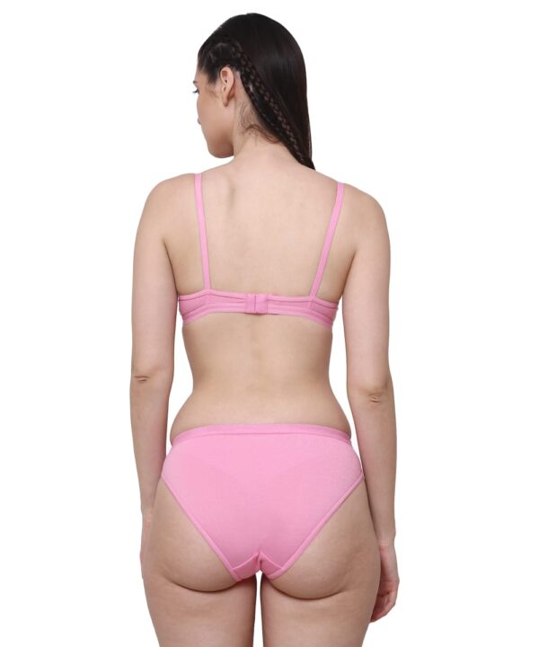 Women Cotton Half Net Non Padded Non Wired Low Coverage Bra & Panty Regular Lingerie Set | Half Net Bikini Set for Women for Beach| Lingerie for Women | Sexy Lingerie for Honeymoon | Sex Lingerie Set | Bra Panty Set for Women with Sexy (Pink)-DSBP004-P1_PINK DB NT - Image 2
