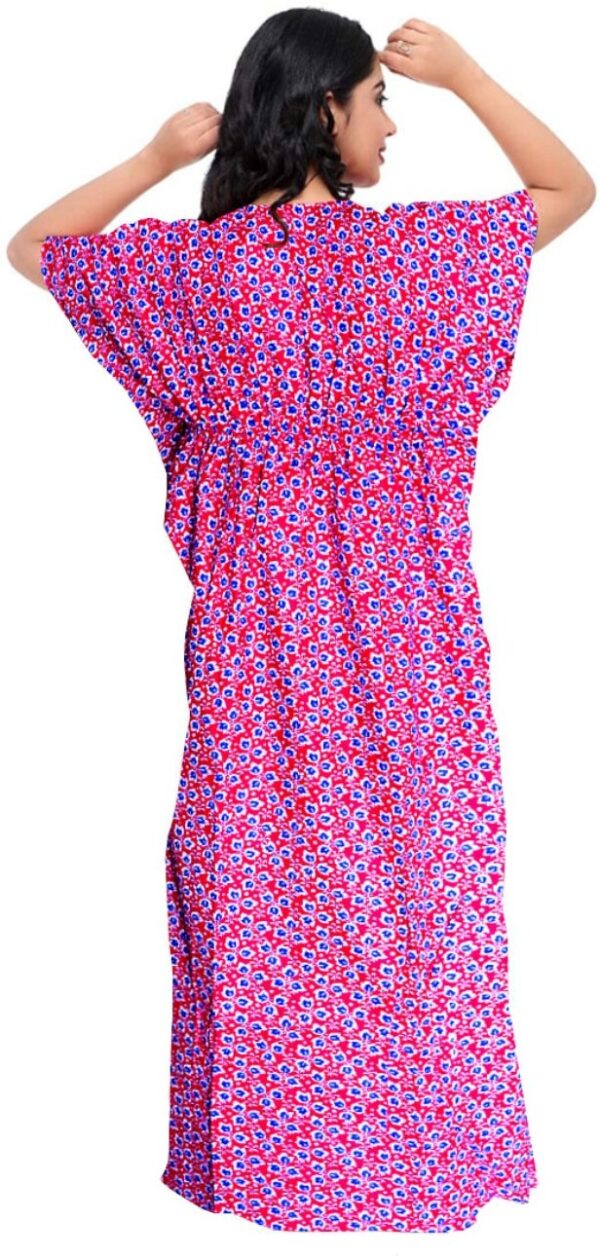 100% Cotton Nighty for Women || Long Length Printed Nighty/Maxi/Night Gown/Night Dress/Nightwear Inner & Sleepwear for Women's (Combo Pack of 2)(Pink Black)-DSMF124-Nighty (P2)Pink Black - Image 2