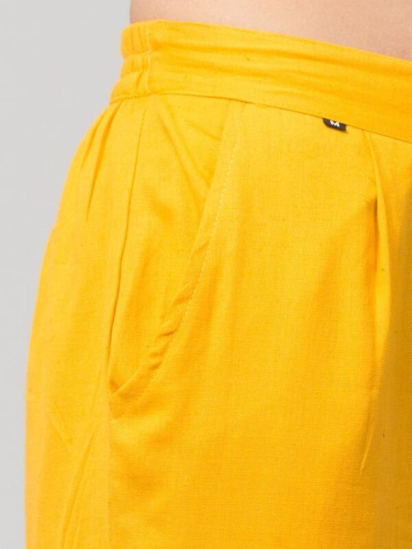 REBAAS Women Regular Fit Elastic Waist Full Length Cotton Formal Trouser/Pant for Casual Wear, Office Wear (MUSTARD) - Image 5