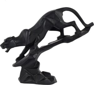 Black Cheetah Showpiece for Home Decor Showpiece |Panther Statue | Jaguar Statue for Home| Animal Figurines Decorative Item for Home Decor Showpiece (Black, Resin) (SD-002-STONE PANTHER)