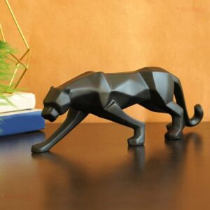 Jaguar Showpiece for Home Decor Showpiece | Cheetah Statue | Black Panther Showpiece for Living Room Decor | Office Table Decorative Animal Showpiece (SD-006-PANTHER SMALL-BLACK)