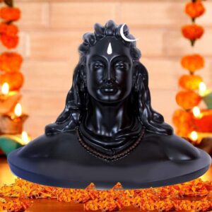 Resin Adiyogi Shiva Statue for Car Dash Board, Pooja & Gift, Mahadev Murti, Idol, Lord Adiyogi Shankara for Home & Office D?cor (SD-012-ADIYOGI)