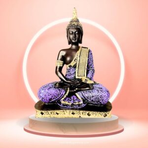 Polyresin Sitting Handmade Blue and Gold Meditating Buddha for Mindful Spaces Buddha Idol Statue Showpiece for Homedecor,Decoration,Gift (23.5 x 10 x 16 Cm) (SD-015-BLUE SAMADHI)