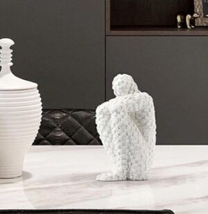 Abstract People Statue Black Thinker Statues Resin Thinker Sculpture Thinking People Collect Figures Table Ornaments for Home Office Bookshelf Desktop D?cor(Thinking Man) (SD-017-THINKING MAN BIG)