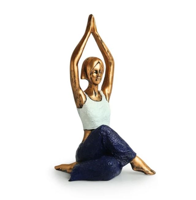 Yoga Lady' Decorative Showpiece for Home D?cor (Resin, 10.9 Inches) | Handcrafted Showpiece for Living Room Showpiece for Gift Antique Showpiece for Bedroom Figurine(SD-018-YOGALADY BIG) - Image 3