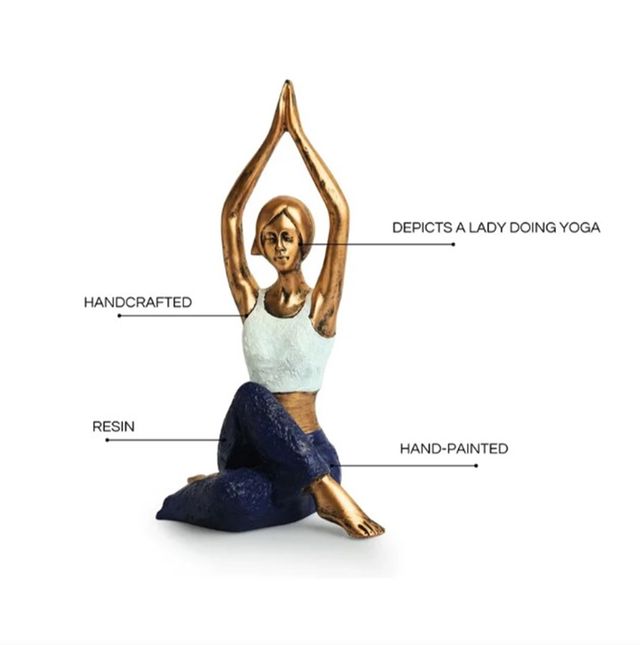 Yoga Lady' Decorative Showpiece for Home D?cor (Resin, 10.9 Inches) | Handcrafted Showpiece for Living Room Showpiece for Gift Antique Showpiece for Bedroom Figurine(SD-018-YOGALADY BIG) - Image 5