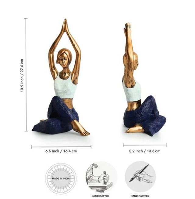 Yoga Lady' Decorative Showpiece for Home D?cor (Resin, 10.9 Inches) | Handcrafted Showpiece for Living Room Showpiece for Gift Antique Showpiece for Bedroom Figurine(SD-018-YOGALADY BIG) - Image 6