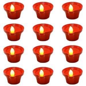 12 Pcs Water Sensor Light Diya Led Light Diya Diwali Purpose Floating Candles for Home Decor Festivals Decoration Diwali Lights Water Activated (Pack of 2) SD016-DIYA (P2))