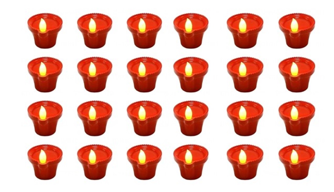 24 Pcs Water Sensor Light Diya Led Light Diya Diwali Purpose Floating Candles for Home Decor Festivals Decoration Diwali Lights Water Activated (Pack of 4) SD016-DIYA (P4))