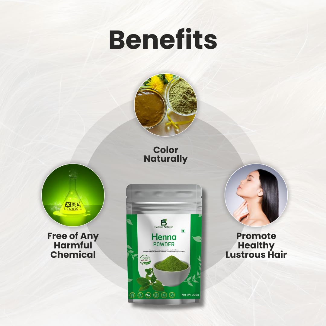 Botania Naturals Care From Nature Organic Henna Powder For Hair Colour and Growth, 200g - (Brown) - Image 4