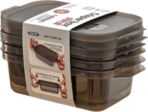 DropShopee Food Storage Containers | Multipurpose Stackable Kitchen Storage Boxes | Airtight Refrigerator Organizer for Fruit, Vegetables, Cereal, and Snacks (Black-Set of 3) Plastic (SL001-1100 ML CONTAINAR (Set of-3)