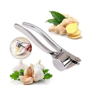 DropShopee Crusher Presser Garlic Press Multi-Function Manual Portable Curved Garlic Ginger Cutter Stainless Steel Garlic Grinding Slicer Squeeze Mincer/Chopper for Kitchen (Garlic use Only) (SL009-GARLIC CRUSH)