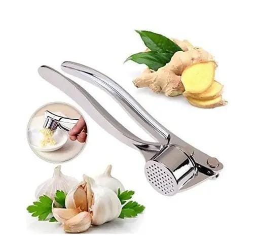 DropShopee Crusher Presser Garlic Press Multi-Function Manual Portable Curved Garlic Ginger Cutter Stainless Steel Garlic Grinding Slicer Squeeze Mincer/Chopper for Kitchen (Garlic use Only) (SL009-GARLIC CRUSH)