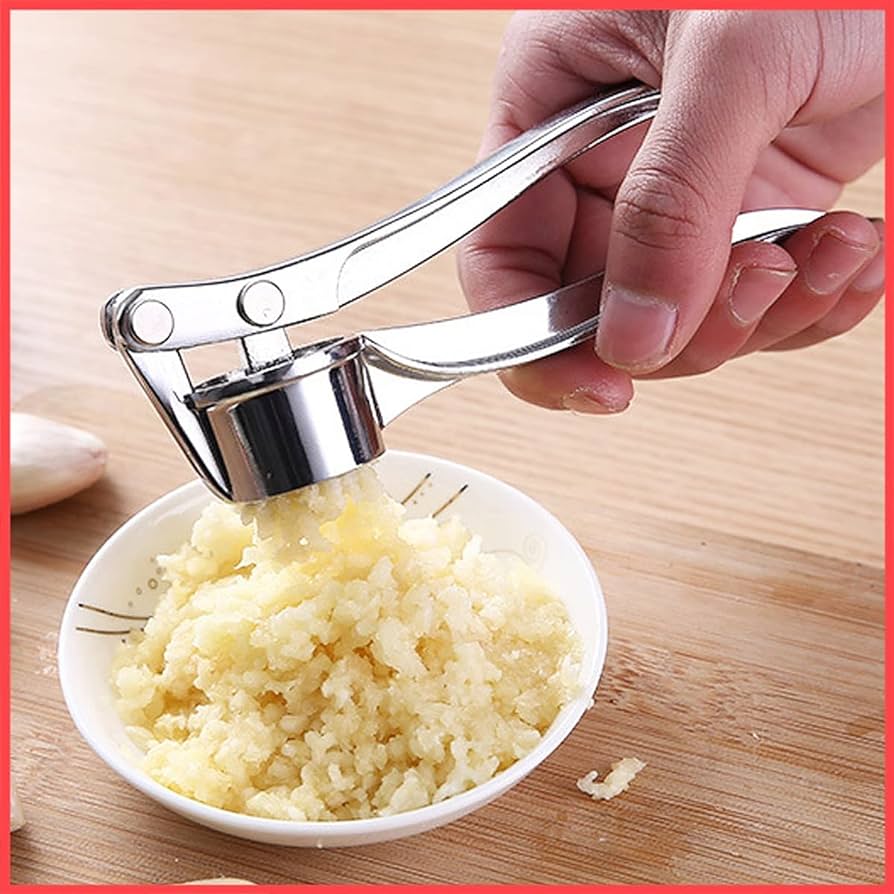DropShopee Crusher Presser Garlic Press Multi-Function Manual Portable Curved Garlic Ginger Cutter Stainless Steel Garlic Grinding Slicer Squeeze Mincer/Chopper for Kitchen (Garlic use Only) (SL009-GARLIC CRUSH) - Image 3