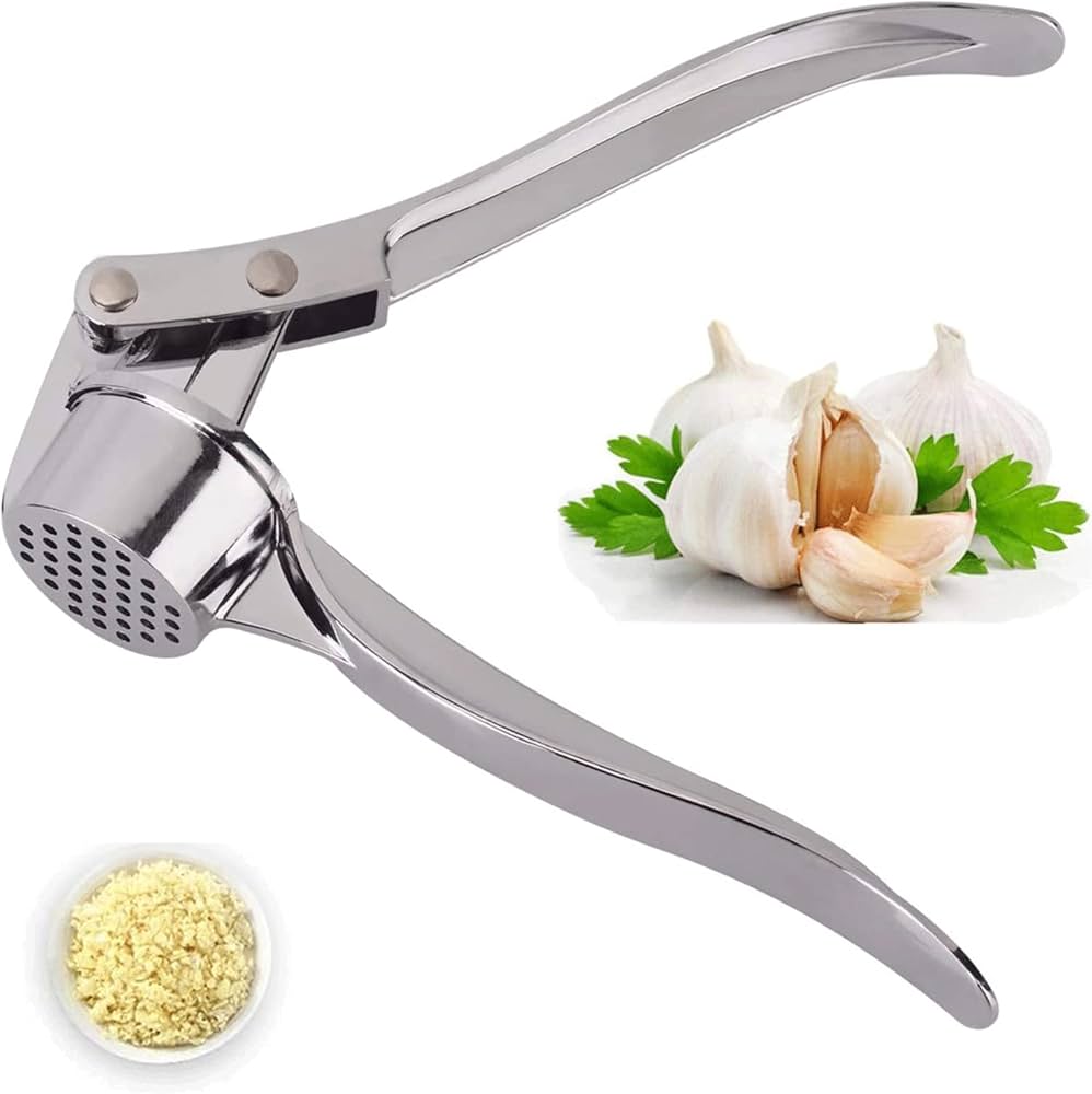DropShopee Crusher Presser Garlic Press Multi-Function Manual Portable Curved Garlic Ginger Cutter Stainless Steel Garlic Grinding Slicer Squeeze Mincer/Chopper for Kitchen (Garlic use Only) (SL009-GARLIC CRUSH) - Image 5