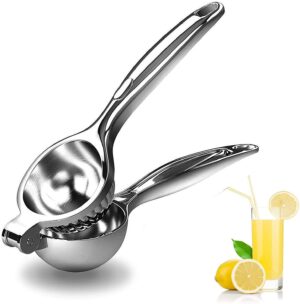 DropShopee Lemon Squeezer | Food Grade Stainless Steel | Rust Resistant & Easy to Use | Ideal for Kitchen & Bar Use | (Set of 1 | Silver | Compact Design) (SL012-LEMON SQUAZER)