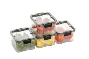 DropShopee Plastic Airtight Storage Container for Kitchen, Pantry and Home Organization | Multipurpose Stackable Refrigerator Organizer for Snacks, Fruits, Bread and Cosmetics (Set of 4 -Transparent) (SL013-LOCK AND LOCK CONTAINAR (400ml)