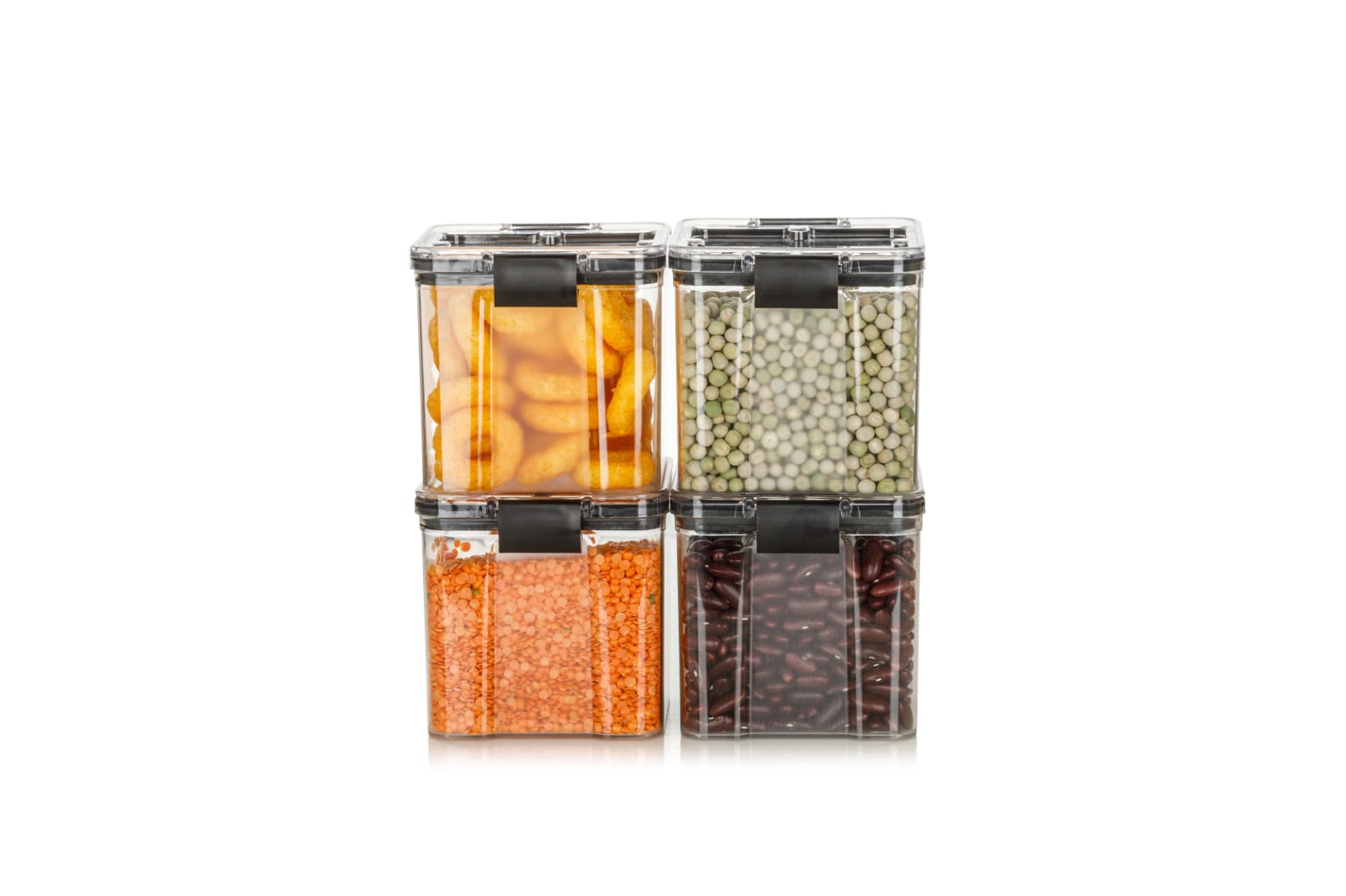 DropShopee Plastic Airtight Storage Container for Kitchen, Pantry and Home Organization | Multipurpose Stackable Refrigerator Organizer for Snacks, Fruits, Bread and Cosmetics (Set of 4 -Transparent) (SL013-LOCK AND LOCK CONTAINAR (700ml) - Image 3