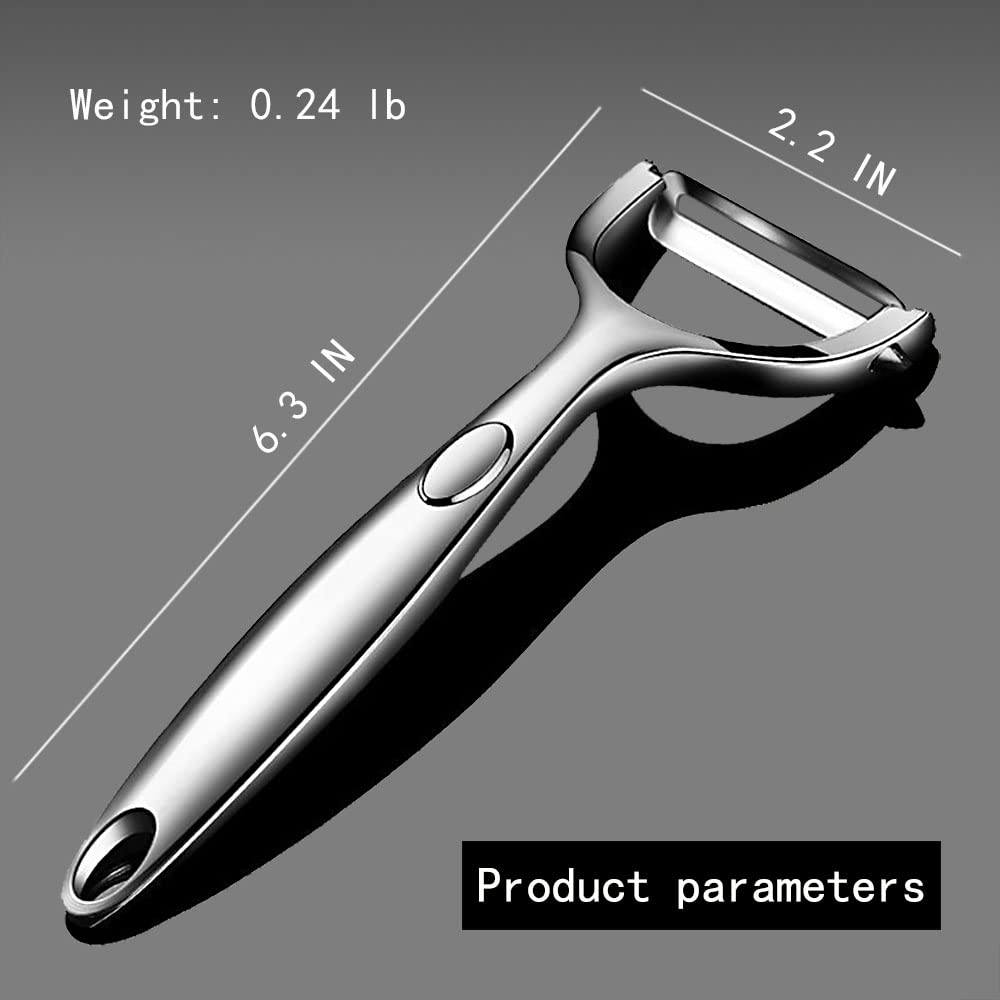 DropShopee 2 in 1 Stainless Steel Julienne Vegetable Peeler Multi-Functional Fruit & Veggie Shredder Slicer and Grater for Potatoes, Carrots, Cucumbers (Silver, 18 x 8.2 x 2.4 cm) (SL017-Pillar) - Image 3