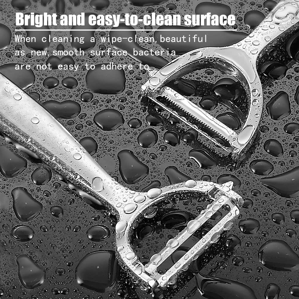 DropShopee 2 in 1 Stainless Steel Julienne Vegetable Peeler Multi-Functional Fruit & Veggie Shredder Slicer and Grater for Potatoes, Carrots, Cucumbers (Silver, 18 x 8.2 x 2.4 cm) (SL017-Pillar) - Image 4