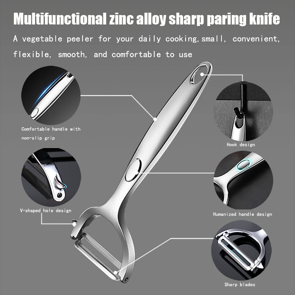 DropShopee 2 in 1 Stainless Steel Julienne Vegetable Peeler Multi-Functional Fruit & Veggie Shredder Slicer and Grater for Potatoes, Carrots, Cucumbers (Silver, 18 x 8.2 x 2.4 cm) (SL017-Pillar) - Image 6