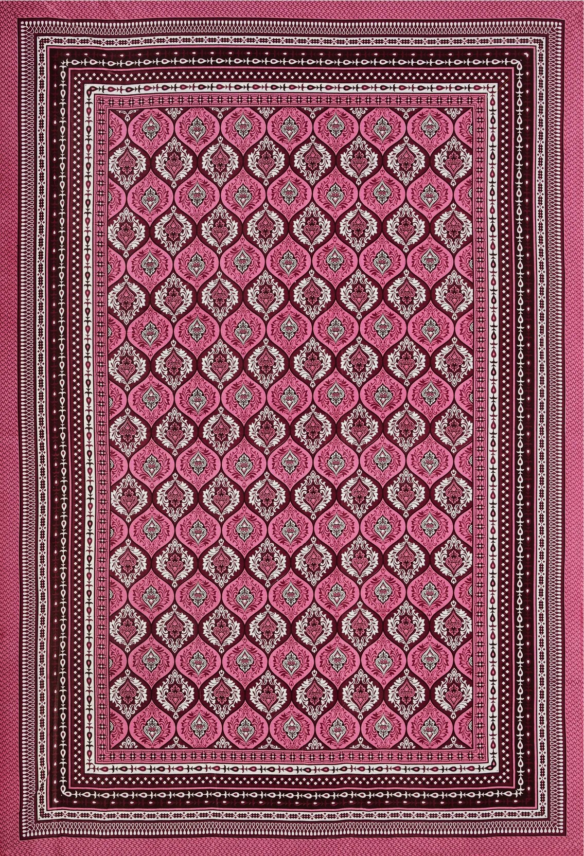 Rajasthani Jaipuri Traditional Sanganeri Batik Print 100% Cotton Single Size Bedsheet with one Pillow Covers (Purple) (MD1011-BST SIN-Batik Purple) - Image 2