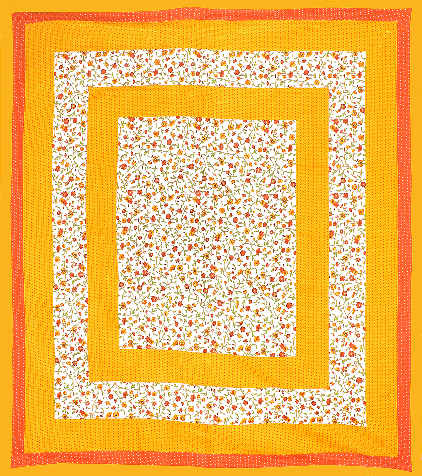 Rajasthani Jaipuri Traditional Sanganeri Bindiya Print 100% Cotton Double Size Bedsheet with Two Pillow Covers (Yellow) (MD1021-BST DBL Bindiya_Yellow) - Image 2